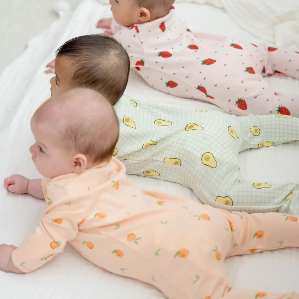 Baby Organic Zip Sleepsuit in Avocado Print