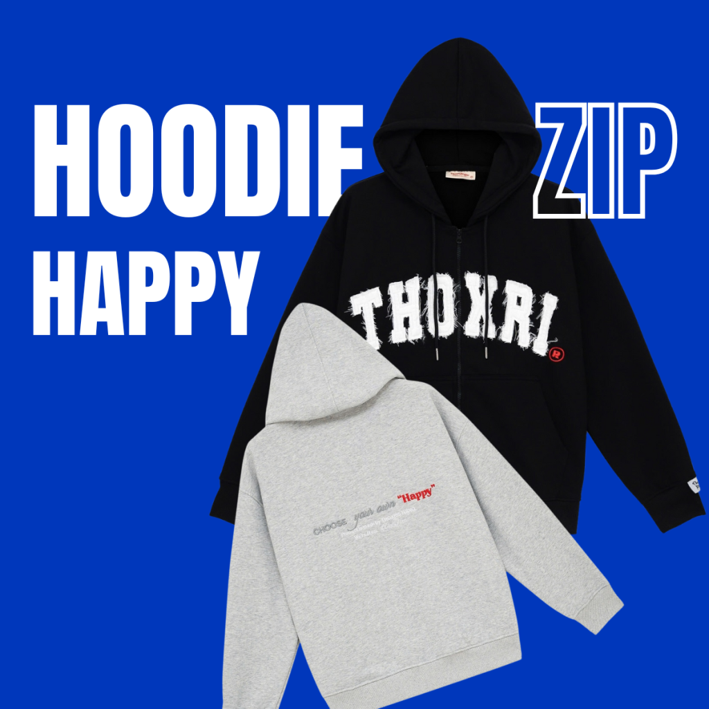 Hoodie zip Happy by Thoxri: the Gen Z favorite redefining Vietnamese Streetwear
