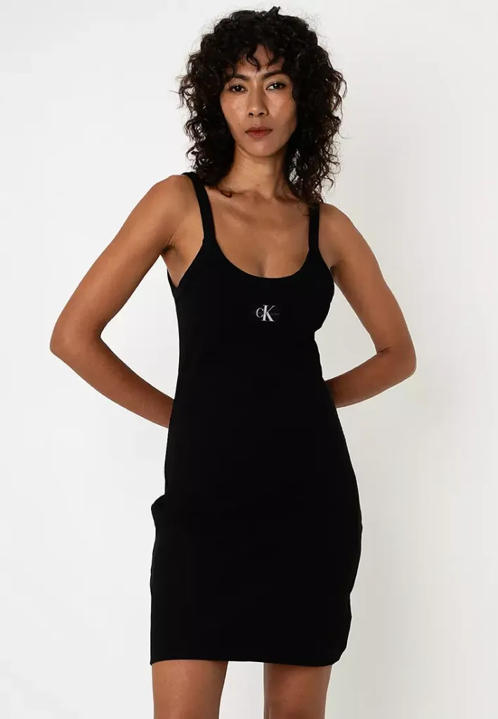 Woven Label Rib Tank Dress – CK Jeans