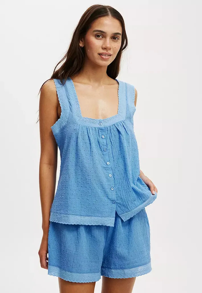 Button Through Tank And Short Set