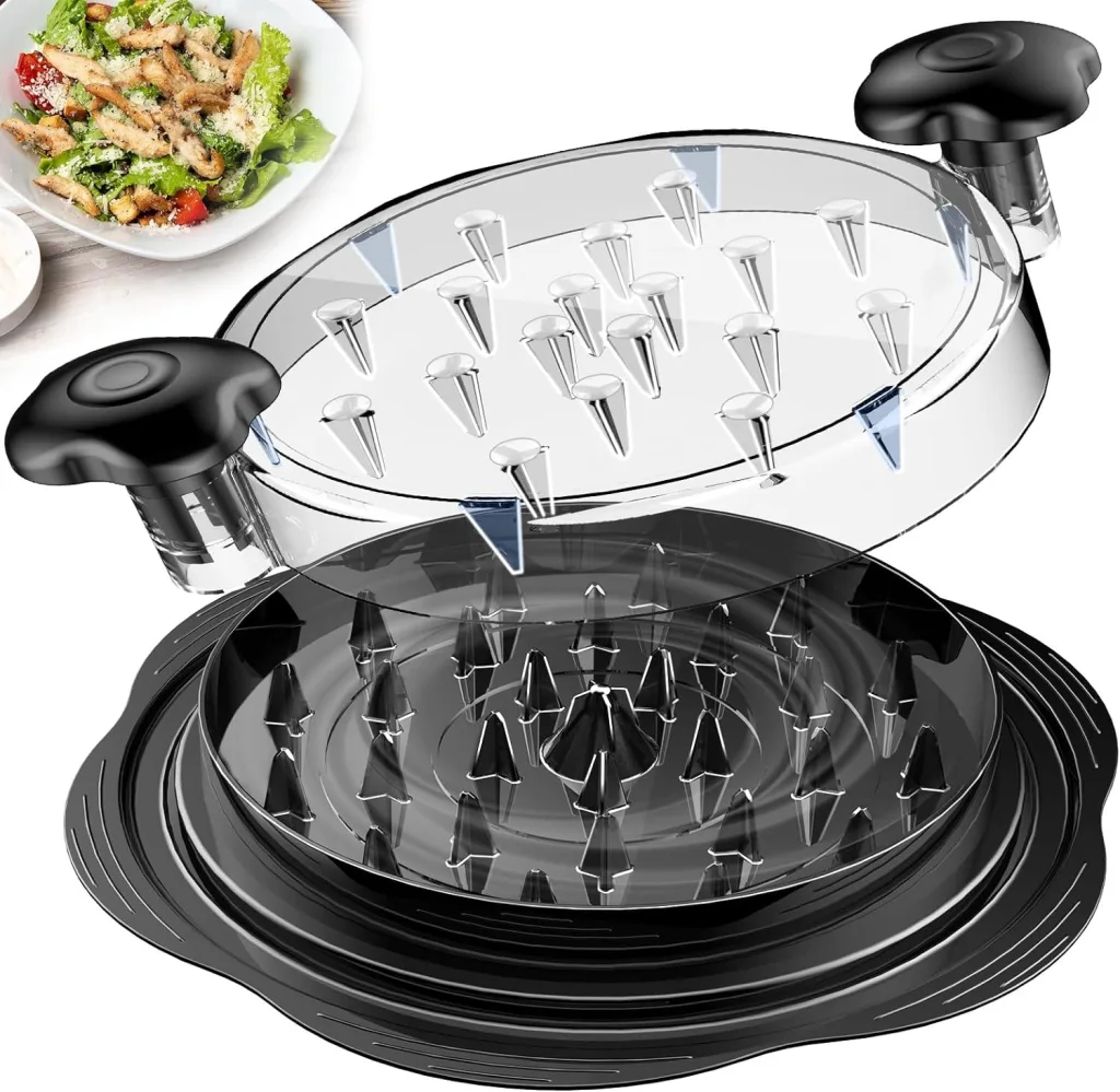 Chicken Shredder Large Chicken Breast Shredder Tool Twist with Brush&Fork, Visible Meat Shredder Machine