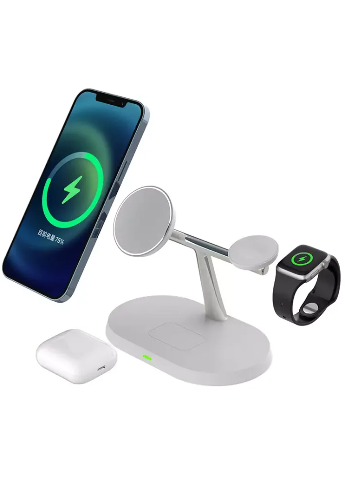 Smart 3 In 1 15W Multifunction Desktop Phone Stand Wireless Charger Fast Charging Charger Holder