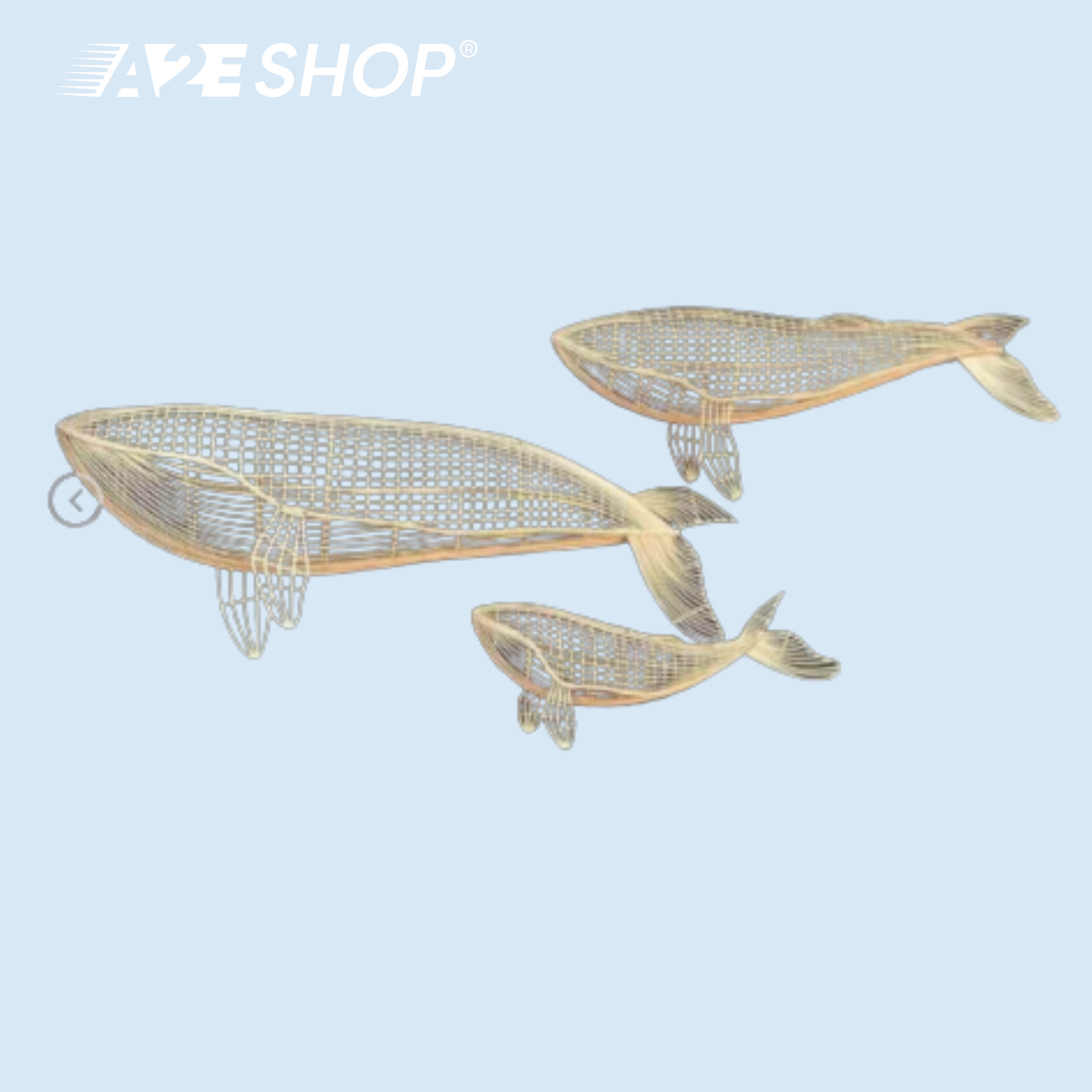 Handmade Blue Whale Woven Bamboo Light: Premium Vietnamese Craftsmanship for Your Home Decor