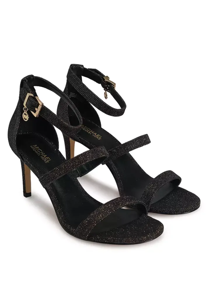 Koda Glitter Chain Mesh Heel Sandals (cq)