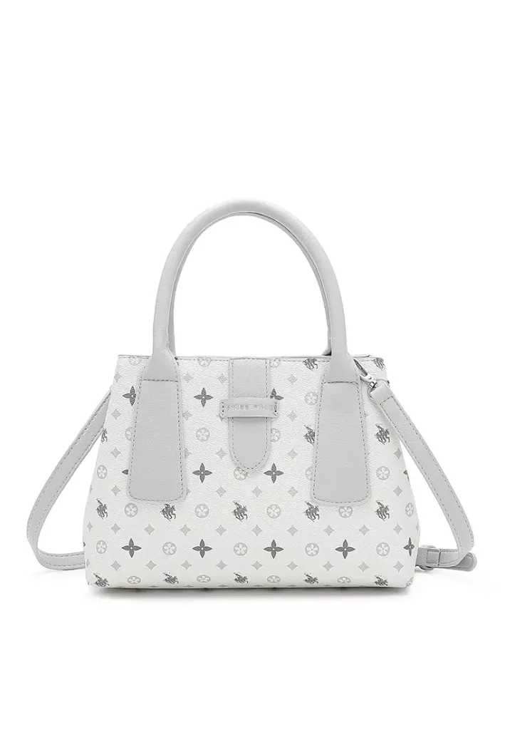 Women’s Monogram Top Handle Bag / Sling Bag / Crossbody Bag – Grey
