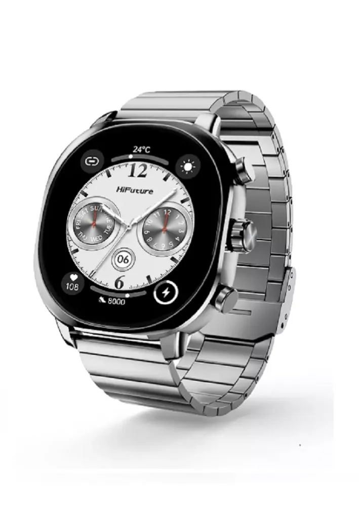 Aix Smart Watch Silver1.43″ AMOLED Display Health Meter Heart Rate IP68 Waterproof Wireless Calling Sleep Monitor Blood Oxygen