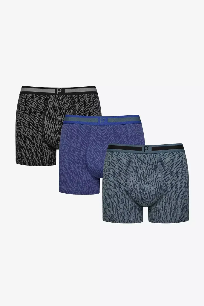 Men’s Geometric 3-Piece Multicolor Boxers