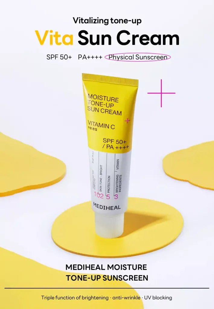 Moisture Tone-Up Sun Cream, Vitamin C, SPF 50+ PA++++, 50g