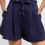 Pleated Shorts – Navy