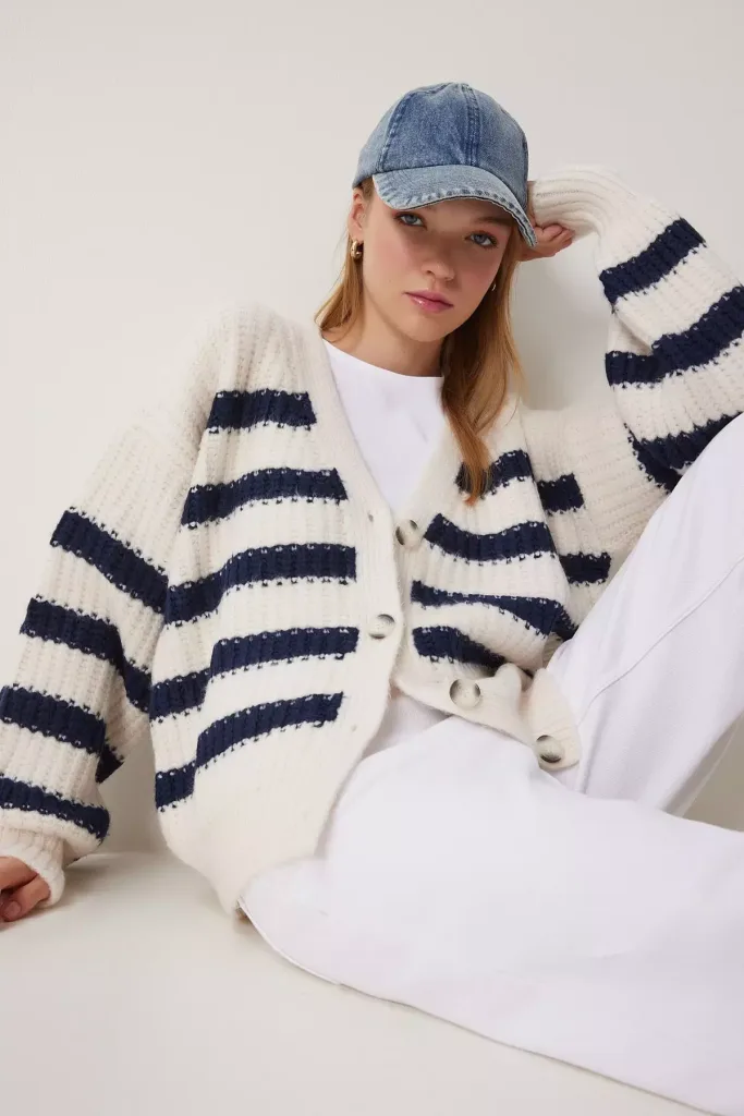 A2EShip Buy for me/ Ship for me: Happiness Istanbul Stripe Cardigan