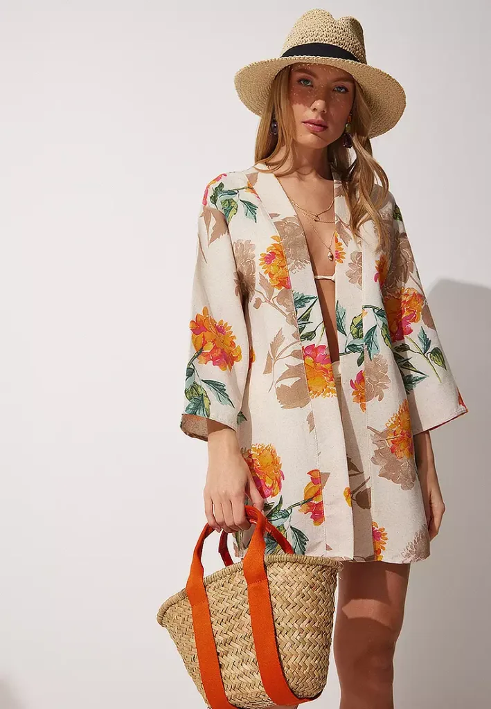 A2ESHIP – DỊCH VỤ MUA HỘ QUỐC TẾ Happiness Istanbul  Patterned Beach Kimono Cardigan